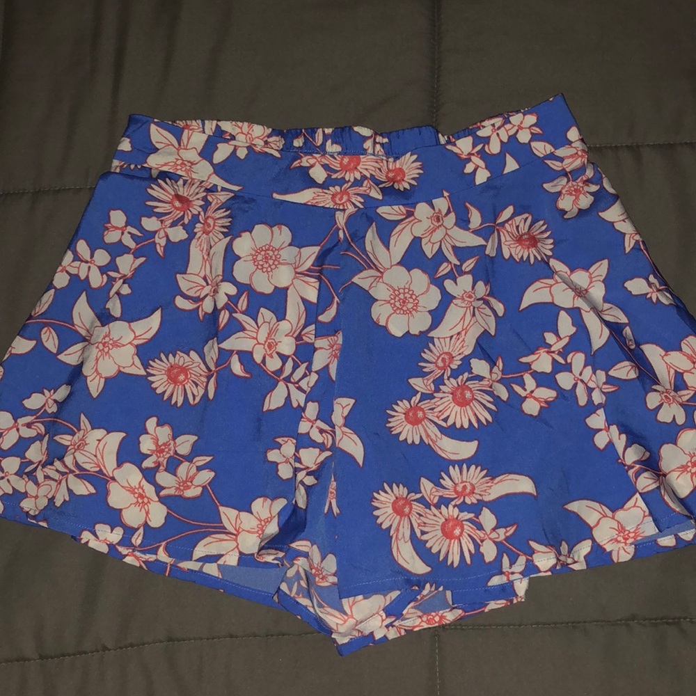 Small blue floral shorts